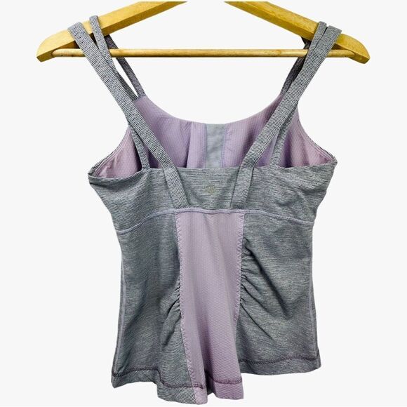 Lululemon Lilac Heathered Coal Wee Stripe/Lilac Active Strength Tank Top - Picture 6 of 10